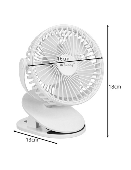 Belaidis ventiliatorius, baltas Ruhhy 25566