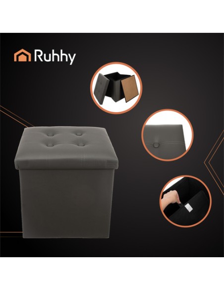 Sulankstomas pilkas pufas Ruhhy 25780