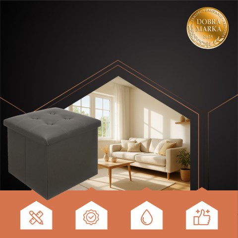 Sulankstomas pilkas pufas Ruhhy 25780