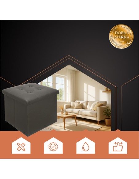 Sulankstomas pilkas pufas Ruhhy 25780