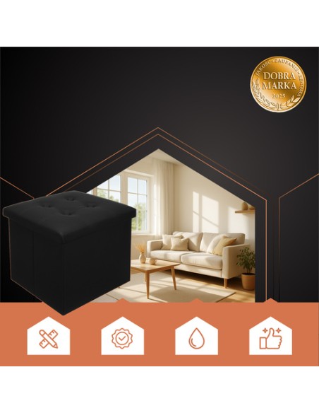 Sulankstomas pufas, juodas, Ruhhy 25779