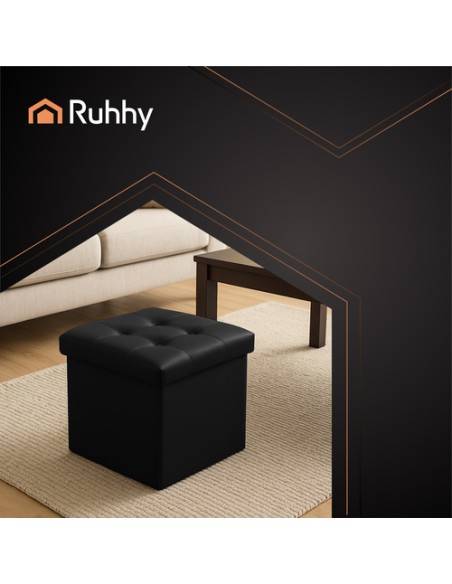 Sulankstomas pufas, juodas, Ruhhy 25779