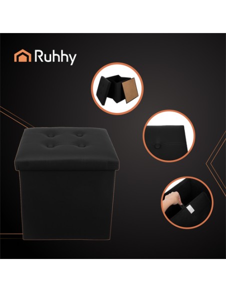 Sulankstomas pufas, juodas, Ruhhy 25779