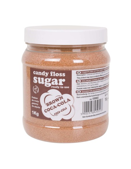 Spalvotas cukrus cukraus vatai rudos kokakolos skonio 1kg Spalvotas cukrus cukraus vatai rudos kokakolos skonio 1kg