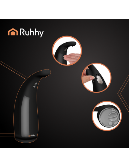 Ruhhy 26076 bekontaktis muilo dozatorius, juodas