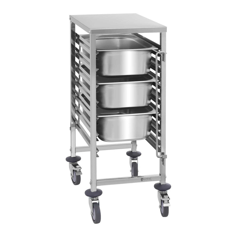 Maitinimo transportavimo vežimėlis 7x GN1/1 konteineriams, keliamoji galia iki 50kg