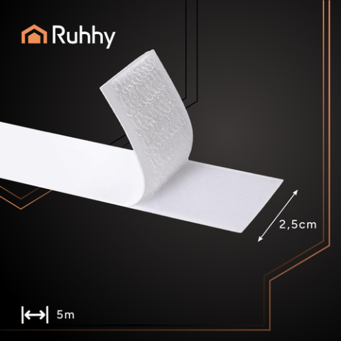Lipnus lipdukas, baltas, 5 m x 2,5 cm, Ruhhy 25999