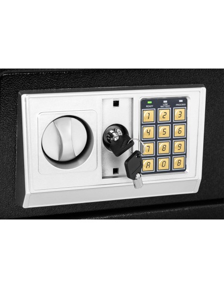 Namų elektroninis seifas kodui ir raktui 31x20x20 cm Namų elektroninis seifas kodui ir raktui 31x20x20 cm
