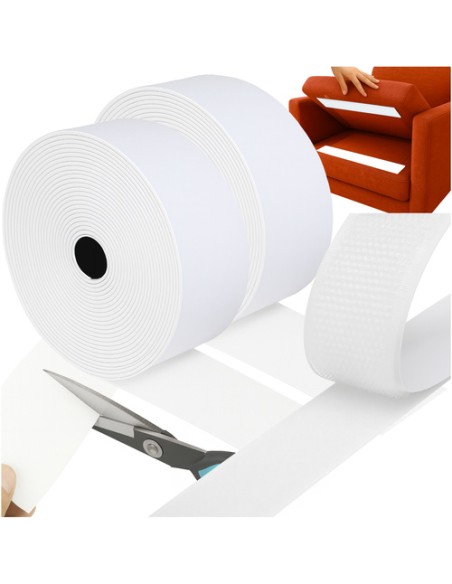 Lipni lipni juosta „Velcro“, 5 m x 5 cm, balta, Ruhhy 25807