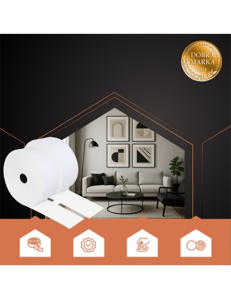 Lipni lipni juosta „Velcro“, 5 m x 5 cm, balta, Ruhhy 25807