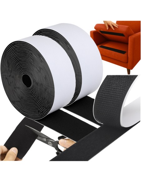 Lipni lipni juosta „Velcro“, 5 m x 5 cm, juoda, Ruhhy 25806