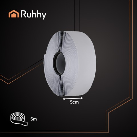 Lipni lipni juosta „Velcro“, 5 m x 5 cm, juoda, Ruhhy 25806