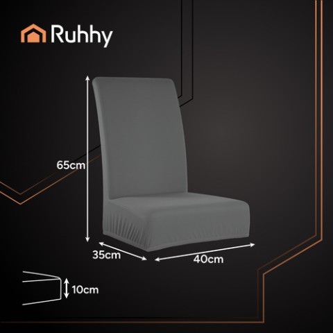 Kėdžių užvalkalai - 6 vnt. tamsiai pilki Ruhhy 25990