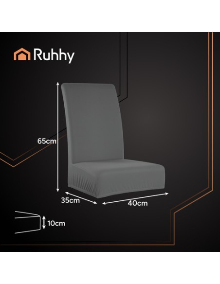 Kėdžių užvalkalai - 6 vnt. tamsiai pilki Ruhhy 25990