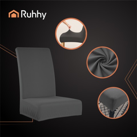 Kėdžių užvalkalai - 6 vnt. tamsiai pilki Ruhhy 25990