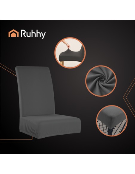 Kėdžių užvalkalai - 6 vnt. tamsiai pilki Ruhhy 25990