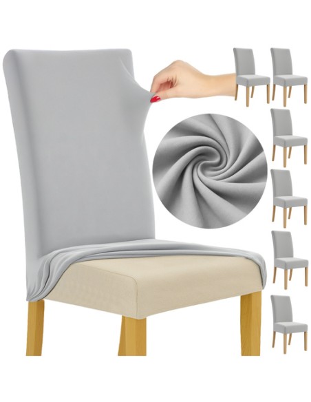 Kėdžių užvalkalai - 6 vnt. šviesiai pilki Ruhhy 25991