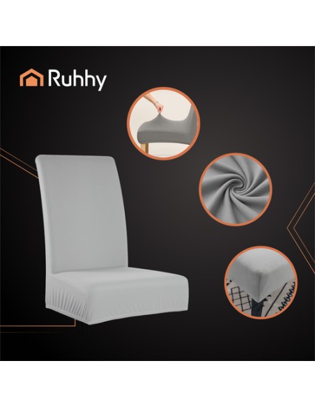 Kėdžių užvalkalai - 6 vnt. šviesiai pilki Ruhhy 25991