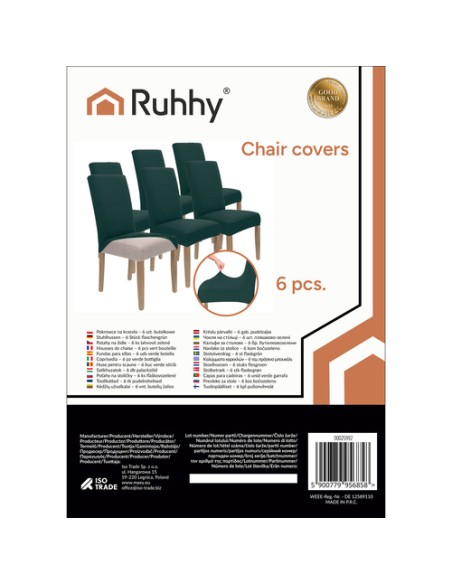 Kėdžių užvalkalai - 6 vnt. butelis Ruhhy 25992