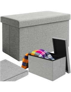 Pilkas audinio pufas 60x30x30 cm Ruhhy 25996