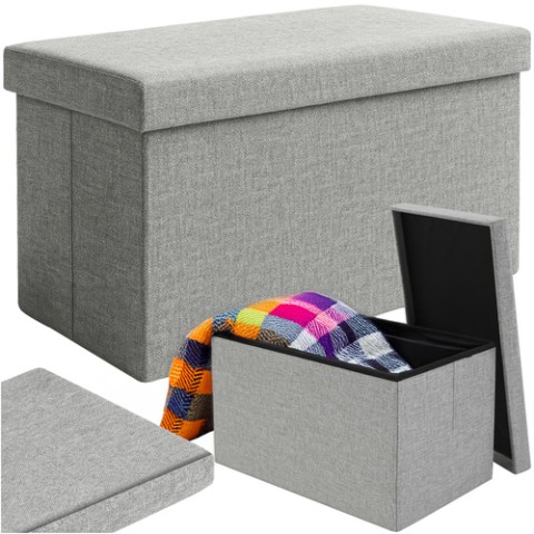 Pilkas audinio pufas 60x30x30 cm Ruhhy 25996