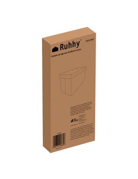 Pilkas audinio pufas 60x30x30 cm Ruhhy 25996