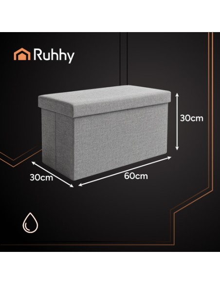 Pilkas audinio pufas 60x30x30 cm Ruhhy 25996