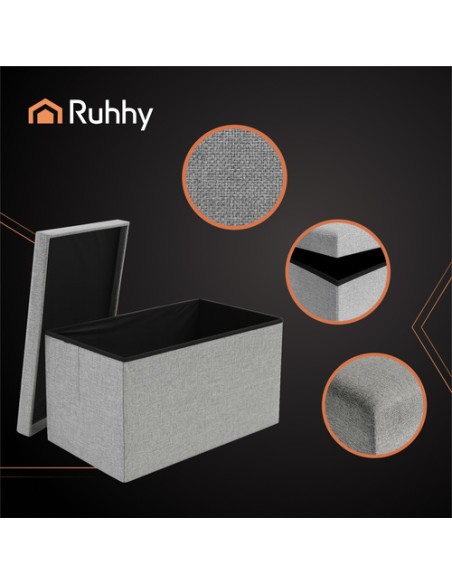 Pilkas audinio pufas 60x30x30 cm Ruhhy 25996