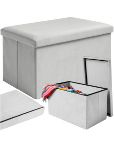 Pilkas aksominis pufas 60x30x30 cm Ruhhy 25994