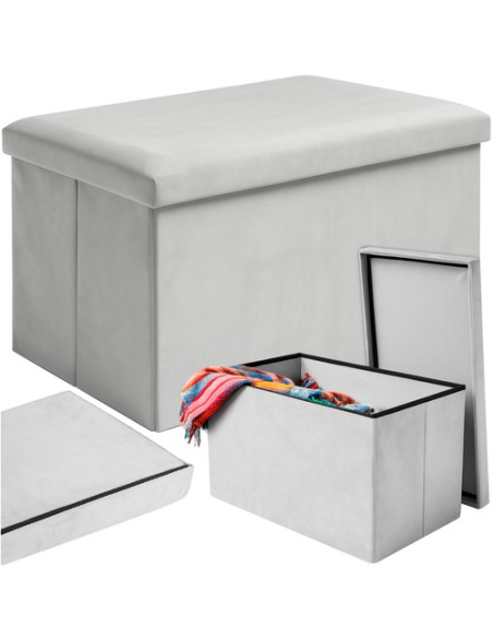 Pilkas aksominis pufas 60x30x30 cm Ruhhy 25994