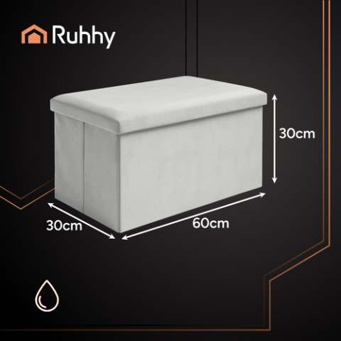 Pilkas aksominis pufas 60x30x30 cm Ruhhy 25994