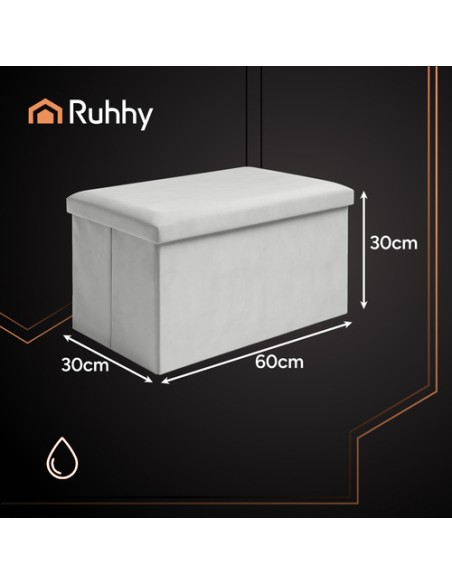 Pilkas aksominis pufas 60x30x30 cm Ruhhy 25994