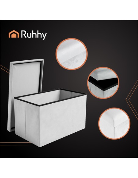 Pilkas aksominis pufas 60x30x30 cm Ruhhy 25994