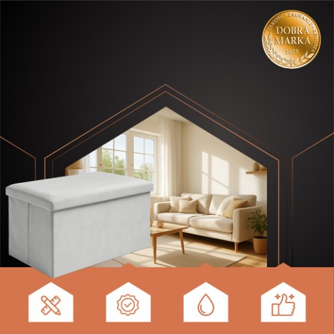 Pilkas aksominis pufas 60x30x30 cm Ruhhy 25994