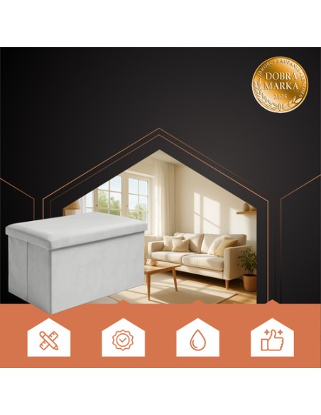 Pilkas aksominis pufas 60x30x30 cm Ruhhy 25994