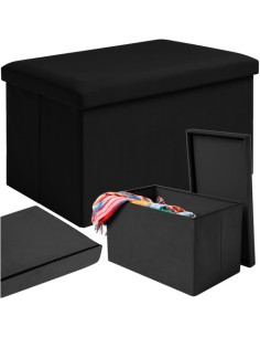 Juodas aksominis pufas 60x30x30 cm Ruhhy 25995