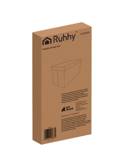 Juodas aksominis pufas 60x30x30 cm Ruhhy 25995