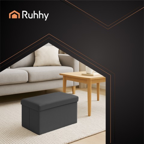 Juodas aksominis pufas 60x30x30 cm Ruhhy 25995