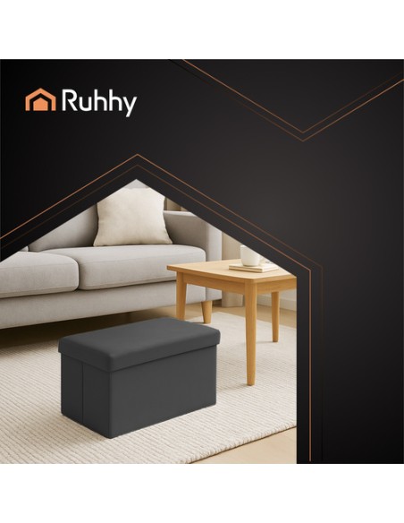 Juodas aksominis pufas 60x30x30 cm Ruhhy 25995