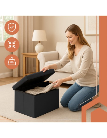 Juodas aksominis pufas 60x30x30 cm Ruhhy 25995