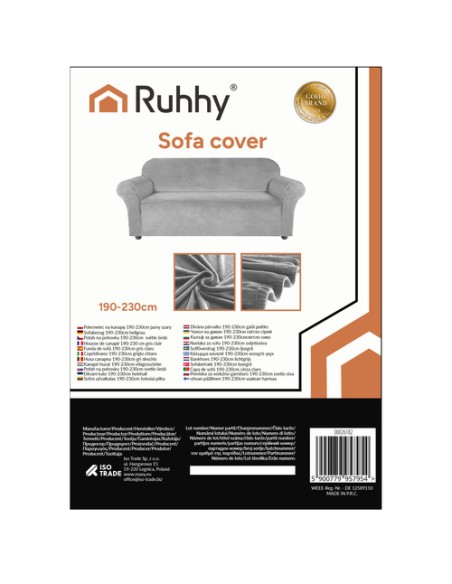 Ruhhy 26182 sofos užvalkalas 190-230 cm šviesiai pilkas