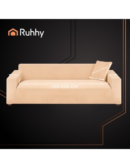 Ruhhy 26184 smėlio spalvos sofos užvalkalas 190-230cm