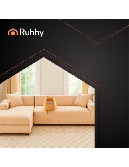 Ruhhy 26184 smėlio spalvos sofos užvalkalas 190-230cm