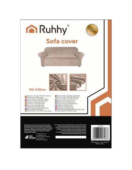 Ruhhy 26184 smėlio spalvos sofos užvalkalas 190-230cm