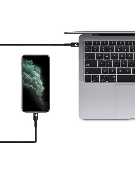 Kabelis USB-C USB-C maitinimo tiekimas 18W 2m juodas Kabelis USB-C USB-C maitinimo tiekimas 18W 2m juodas