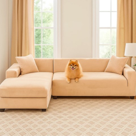 Ruhhy 26184 smėlio spalvos sofos užvalkalas 190-230cm