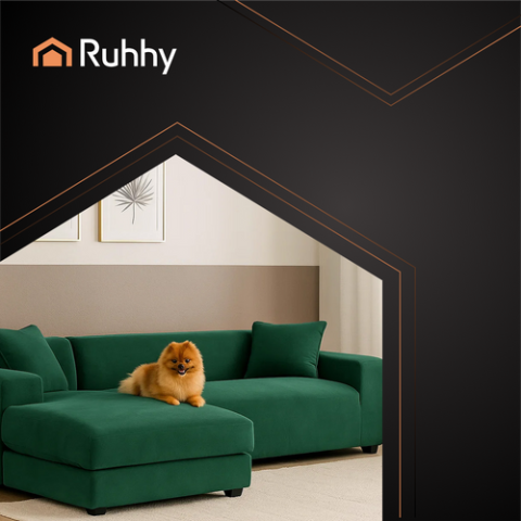 Sofos užvalkalas 190-230 cm tamsiai žalias Ruhhy 26183