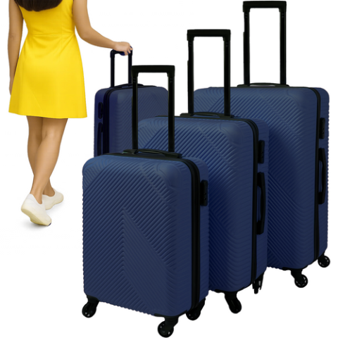 3 viename lagaminų rinkinys – tamsiai mėlynas Trizand 26664