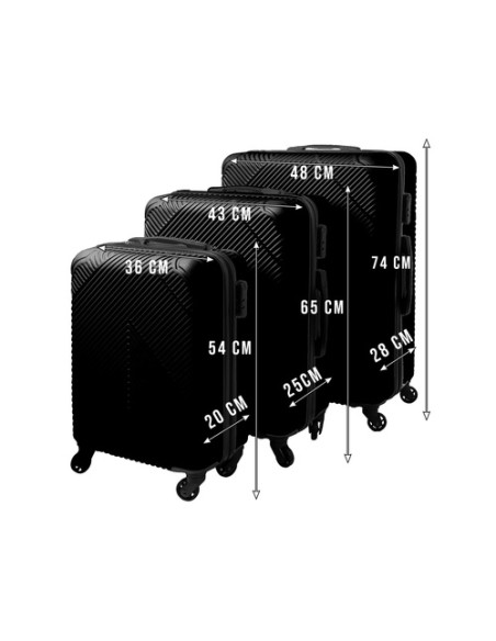 3 viename lagaminų rinkinys – juodas Trizand 26661