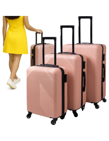 3 viename lagaminų rinkinys – rožinis Trizand 26663